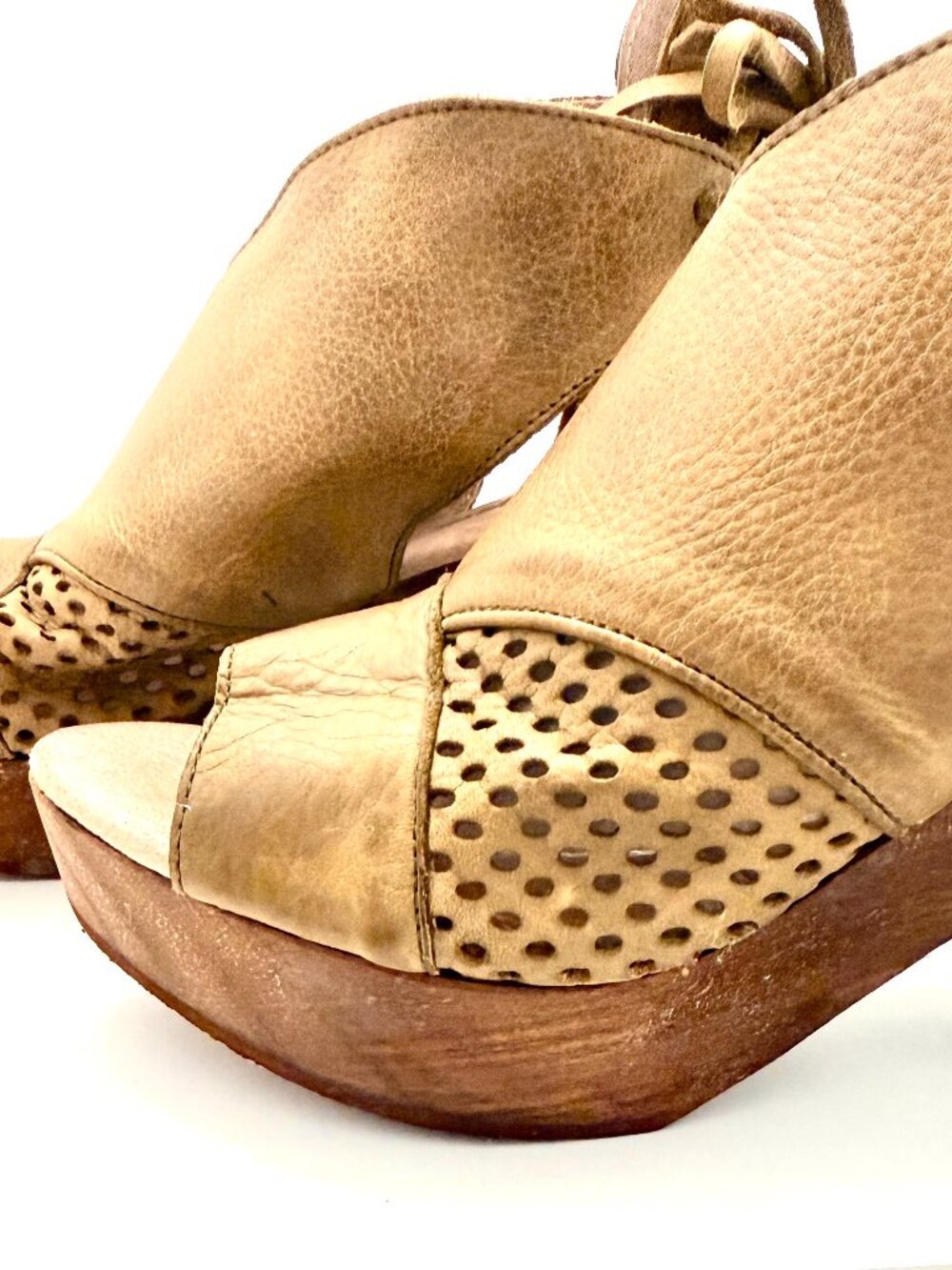 Free People Women's "Revolver" Open-Toe Clog In Tan/Khaki - Size 5-1/2 - Picture 7 of 11